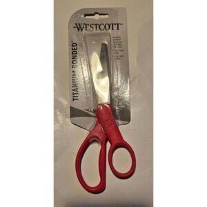 SCISSORS WESTCOTT TITANIUM BONDED NON STICK, 7" STRAIGHT, BLADES 3X HARDER New